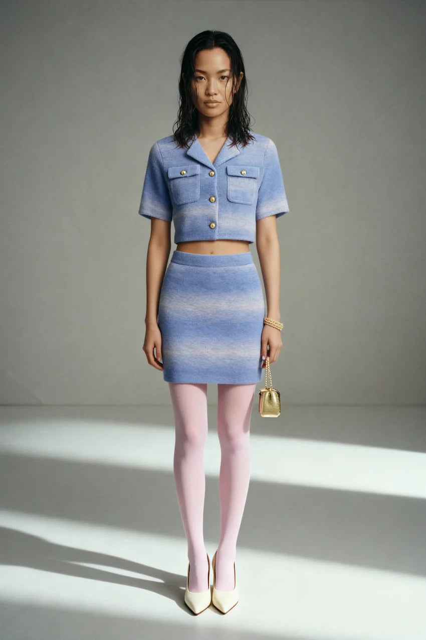 YESUGOD - Knit Sky - Skirt Set