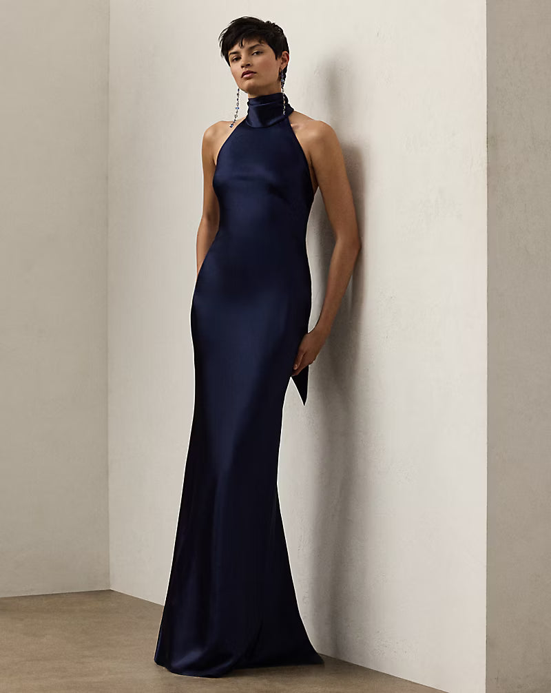 Ralph Lauren Collection - Chilton Stretch Satin Evening Dress